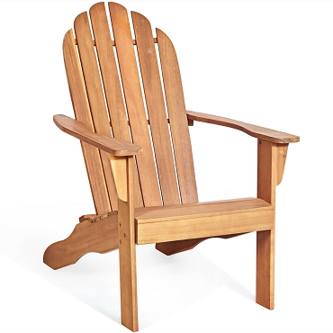 Wooden Outdoor Adirondack Chair with Ergonomic Design for Patio/Yard/Garden